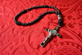REFUGIUM PECCATORUM: Brass and Paracord St Benedict Rosary (Gunmetal)