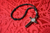 REFUGIUM PECCATORUM: Brass and Paracord St Benedict Rosary (Gunmetal)