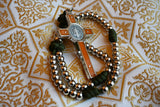 REGINA HIBERNIAE: Brass and Paracord St Benedict Rosary