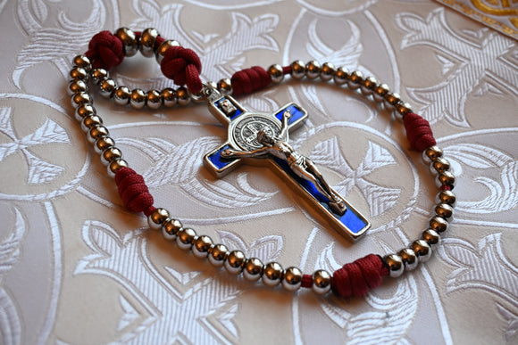 DOS MARIAE: Brass and Paracord St Benedict Rosary