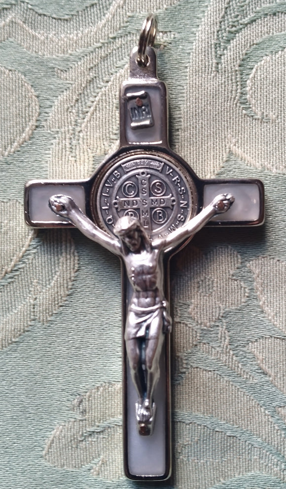 Pearl Enamelled St Benedict Crucifix