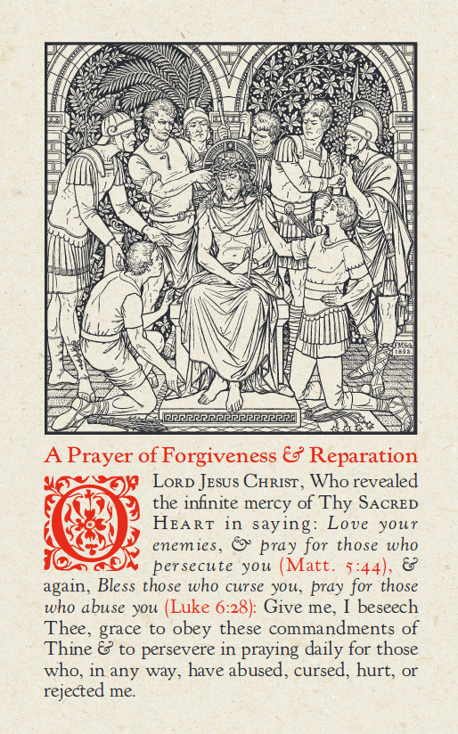 Prayer Card The Cenacle Press at Silverstream Priory A Prayer of Forgiveness and Reparation