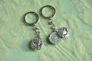 Cross Germoglio Antique Silver Roses St Benedict Medal Keychain