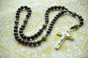 Rosary Venerable Bede's ORBIS TERRARUM: Handmade Rosary with African Turquoise Beads