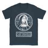 Print Material Gelato dark heather / S Saint Scholastica T-shirt (Unisex) 7842db03-ac97-4855-b233-897d848f8f53
