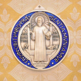 Medal Germoglio Silver Enameled Saint Benedict Medals