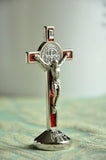 Cross Germoglio 3.14 in / Green / Nickle Standing St Benedict Crucifix MX-L/84S-OB