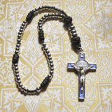 Rosary Venerable Bede's STELLA MARIS: Brass and Paracord St Benedict Rosary (Silver) SQ6721288