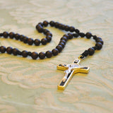 Rosary Venerable Bede's SUBIACO: Five Decade Handmade Beaded Rosary (Black) SQ8856272