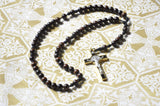 Rosary Venerable Bede's SUBIACO: Five Decade Handmade Beaded Rosary (Black) SQ8856272