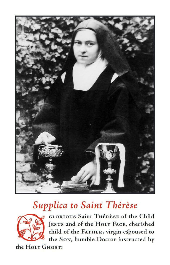 Prayer Card The Cenacle Press at Silverstream Priory Supplica to St. Therese