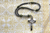 Rosary Venerable Bede's VIRGO POTENS: Brass and Paracord St Benedict Rosary (Gunmetal) SQ5282888