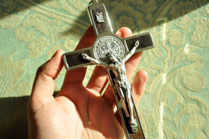 Cross Germoglio Wooden Inlay St Benedict Crucifix