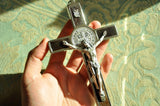 Cross Germoglio 4.7 in / Dark Wooden Inlay St Benedict Crucifix