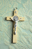 Cross Germoglio 7.8 in / Maple Wooden St Benedict Crucifix