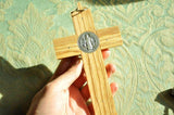 Cross Germoglio 7.8 in / Olive Wooden St Benedict Crucifix
